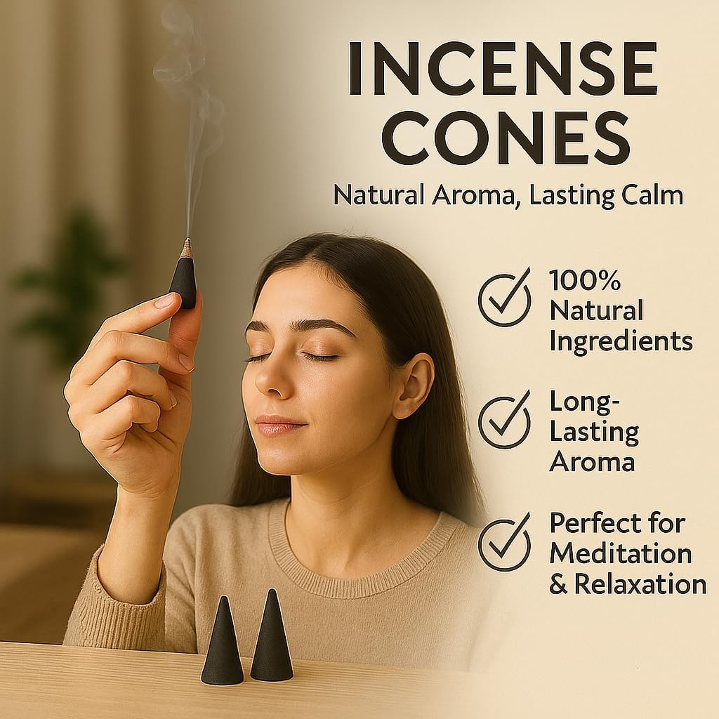 Yajna Citronella 100%-Natural-Incense-Cones Handmade-Hand-Dipped Organic-Chemicals-Free for-Purification-Relaxation-Positivity-Yoga-Meditation The-Best-scents (20 Count)