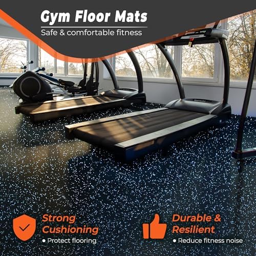 SUPERJARE 0.4'' Thick 48 Pcs 192 Sq Ft Rubber Top Exercise Equipment Mats - Image 4