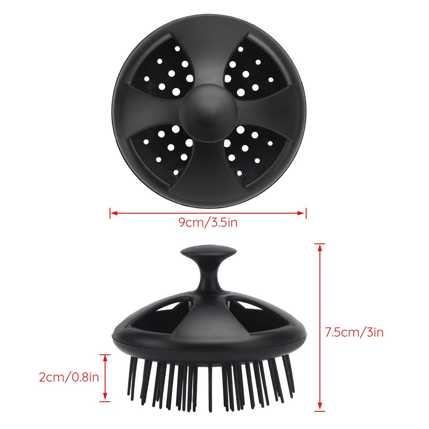 Segbeauty Dandruff Brushes, 2pcs 0.8 inches Long Hard Bristle Scalp Massage Brushes for Thick or Thin 2c to 3b Curly Hair, Shower Comb for Deep Cleaning Beard Pet Grooming Hair Care for Women Men