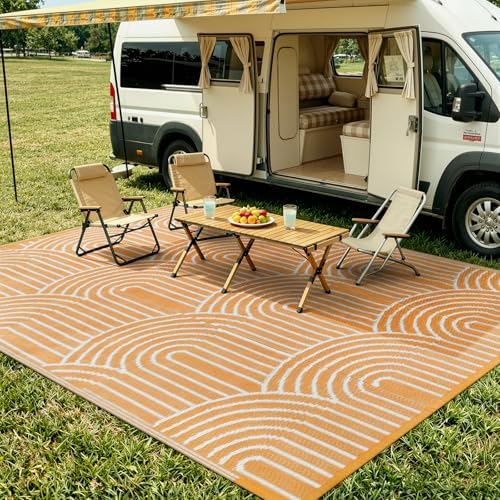 Lahome Outdoor Patio Rug Waterproof 9x12, Camping Rug - Image 3