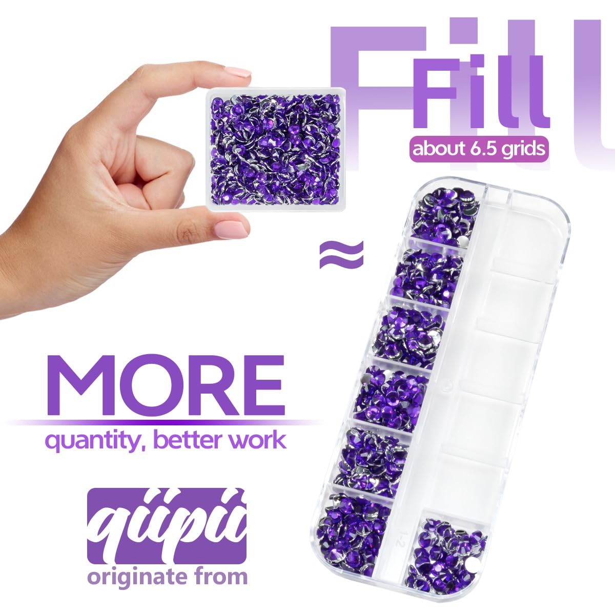 Dark Purple Crystal Resin Rhinestones for Crafting 3mm 4mm 5mm Deep Purple Flatback Stones Non-Hotfix Diamonds Crystals Gems Charms for Nails Face Eyes Makeup Body Tumblers Bottles DIY Crafts