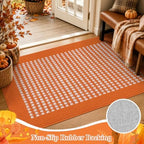 Ileading Fall Indoor Door Mat Washable Orange Muddy Rugs - Image 4