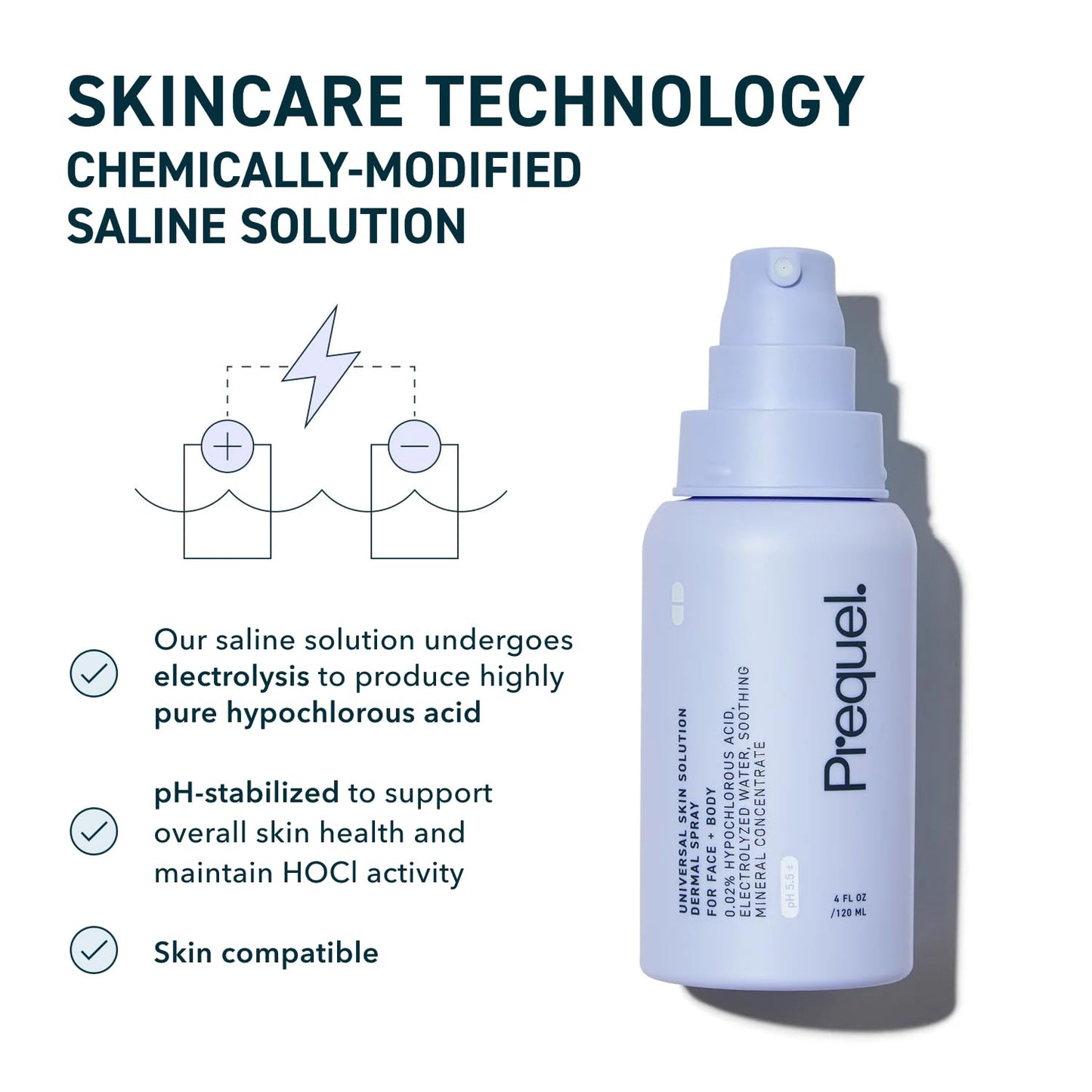 Skin Universal Skin Solution Hypochlorous Acid Spray for Face and Body. HOCL Facial Cleanser and Dermal Spray with Electrolyzed Water and Mineral Complex. pH-Stabilized Skin Care. 4oz
