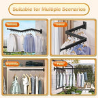 HEILAIYI Clothes Drying Rack for Laundry, Wall Mounted Clothes Hanger Rack - Image 4