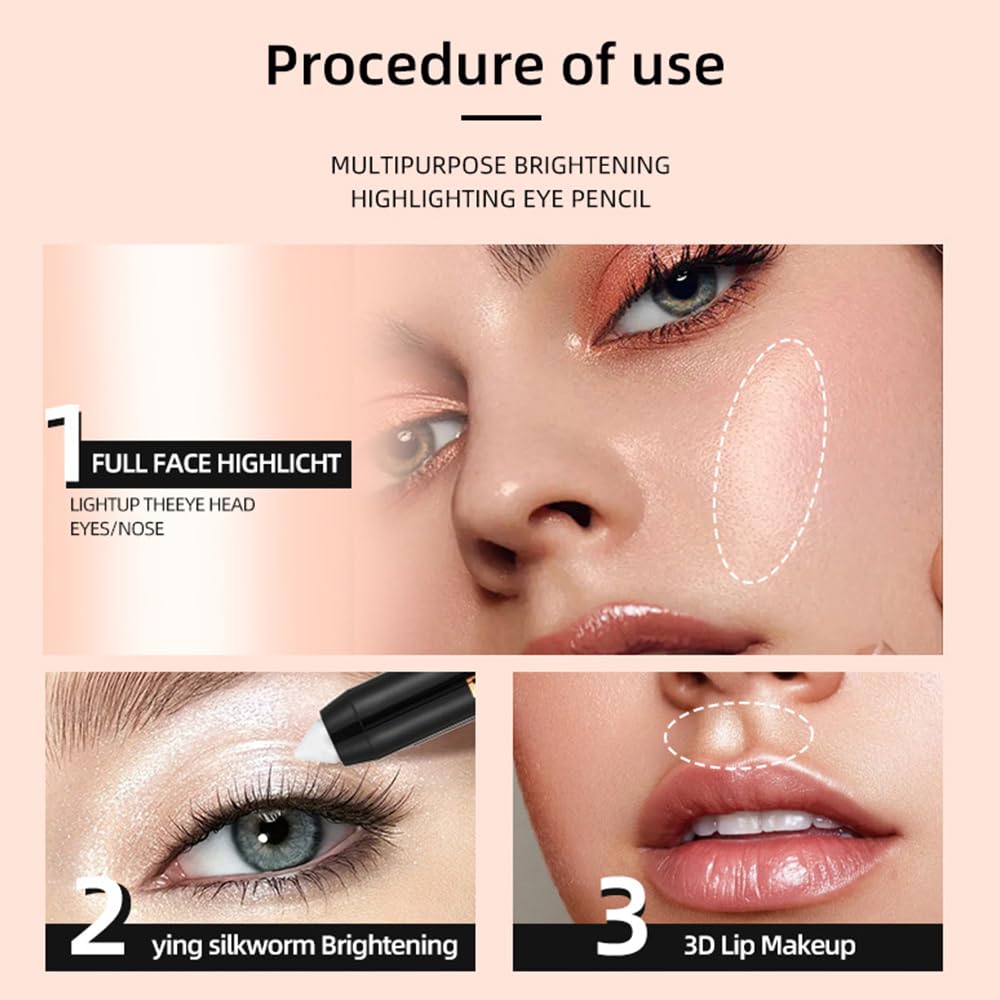 Monochrome Cream Glitter-Shimmer Eye Shadow Stick Palette makeup | 2-in-1 Eyeshadow & Eyeliner Pencil for Women | Waterproof, Vegan & Cruelty-Free | Sombras Para Ojos | 04 Shimmer Pink