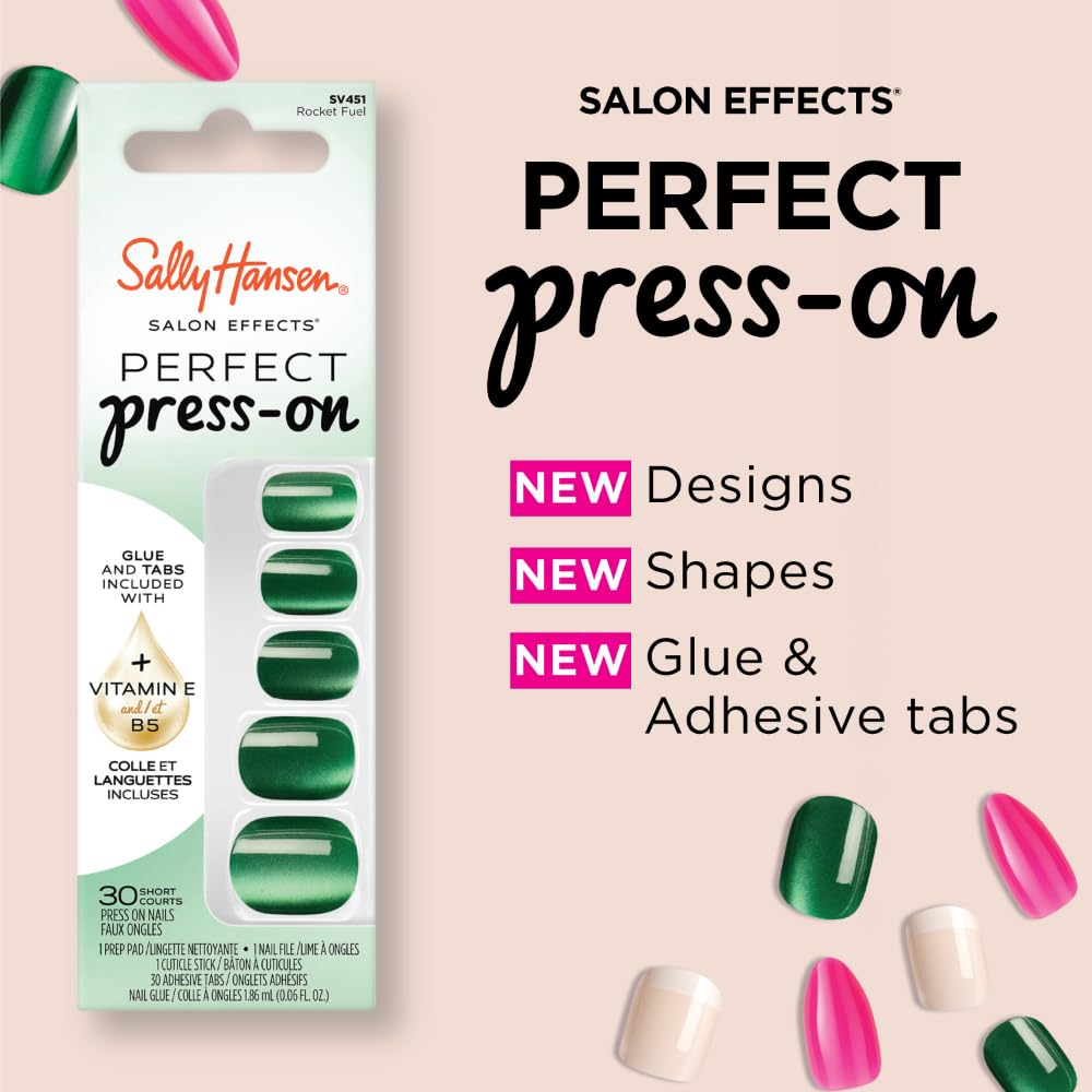 Sally Hansen Instant Cuticle Remover and Salon Effects Ombre-Lievable Press On Nails Kit, Nail Treatment and Manicure Set