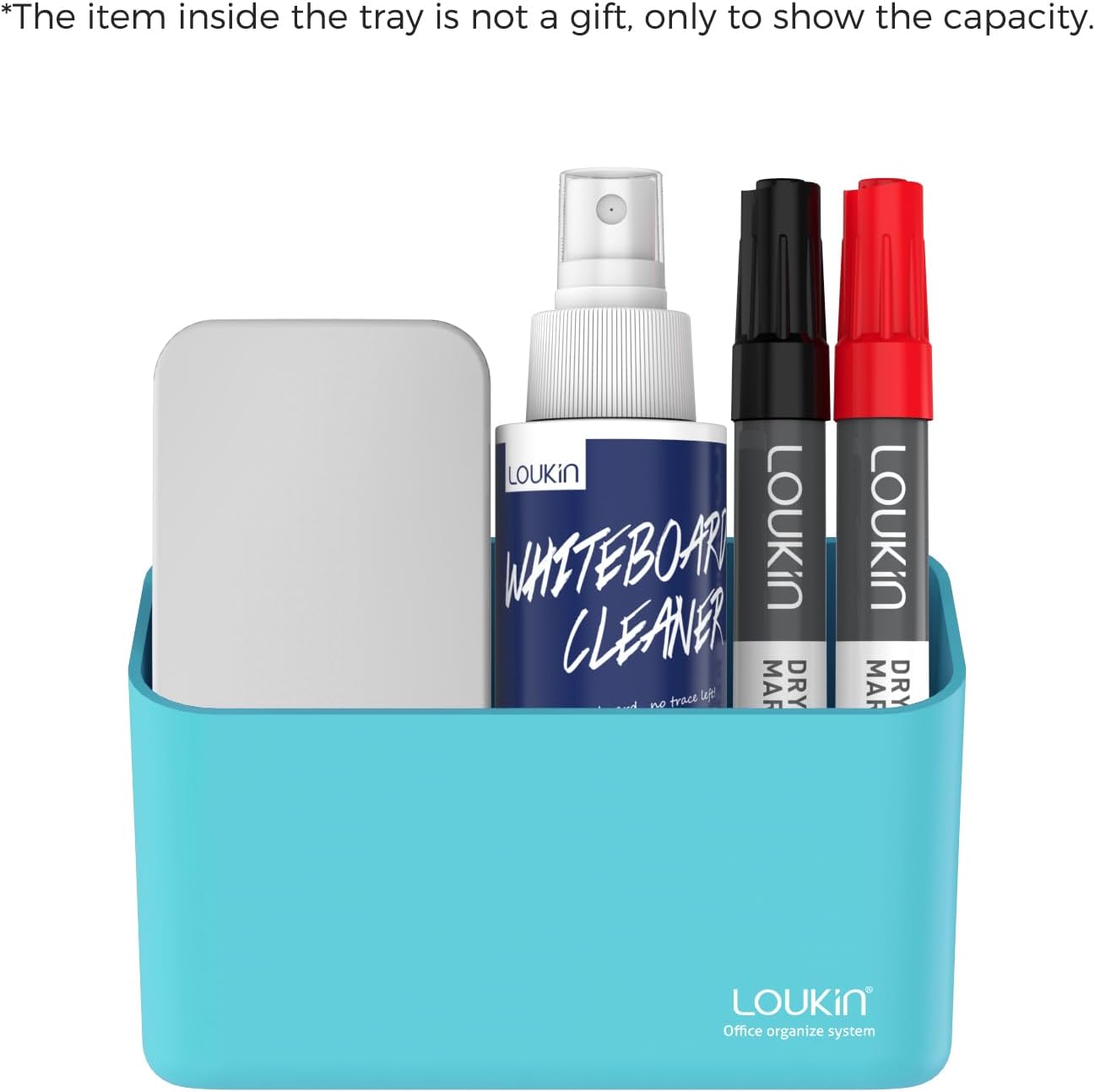 loukin Magnetic Marker & Remote Control Organizer, Dry Erase Marker Holder, Magnetic Storage for Whiteboard or Refrigerators (Sky Blue)