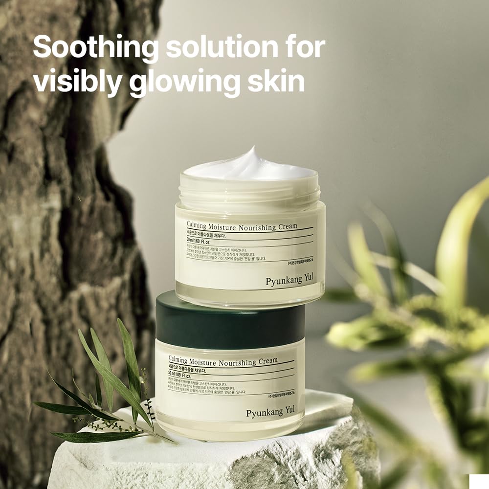 Pyunkang Yul PKY Calming Moisture Nourishing Cream Instantly Soothes Sensitive Skin, Face Moisturizer for Healthy Skin Vitality with Collagen, Vegan, Korean Skincare (1.69 Fl. Oz, 50ml)