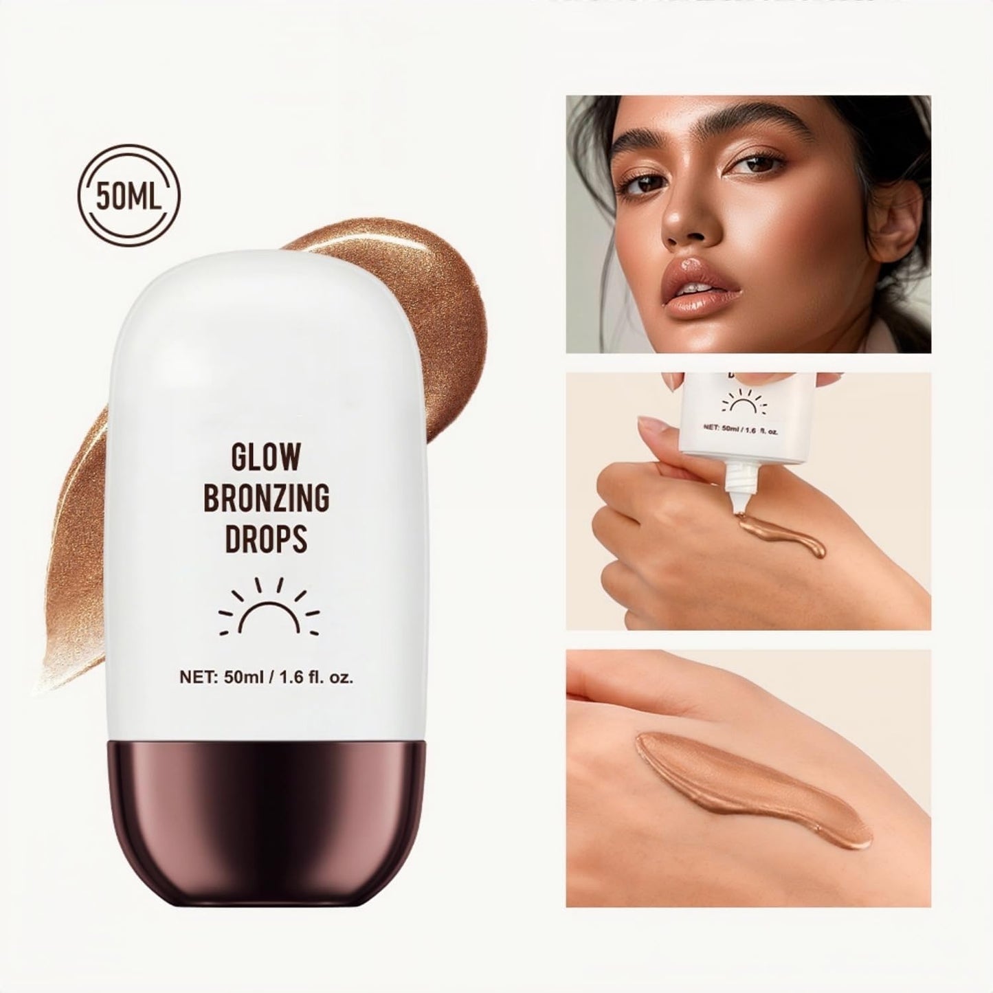 Liquid Highlighter 4 Colors Shimmer Glow Finish Face Highlighter Lightweight Waterproof Long Lasting Face Illuminator Highlight Illuminator for Face Cheek Eyes (Color 01)