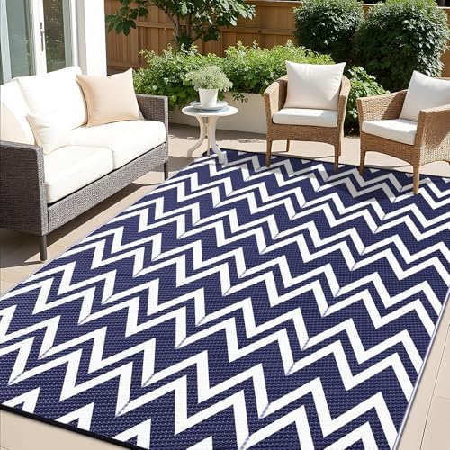 OLANLY Outdoor Rug 6x9 ft Waterproof Reversible Chevron Mat by OLANLY