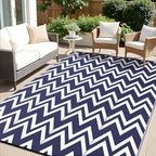 OLANLY Outdoor Rug 6x9 ft Waterproof Reversible Chevron Mat by OLANLY