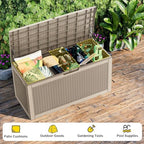 60 Gallon Waterproof Resin Deck Box, UV Resistant Outdoor Storage - Image 4