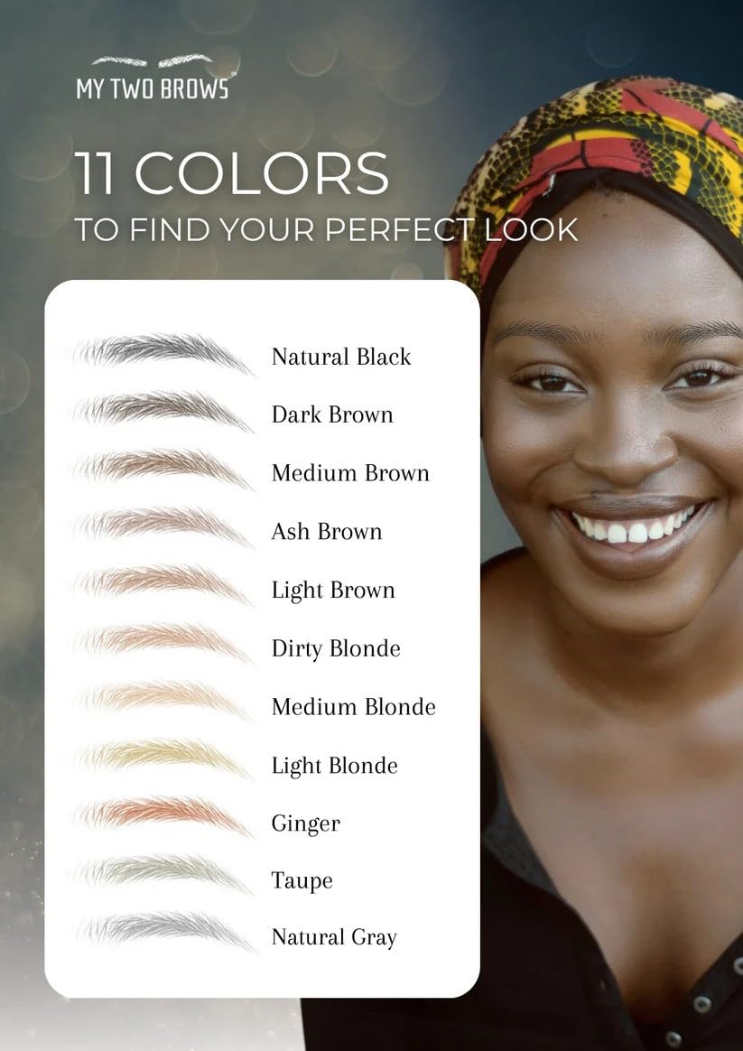 (10 pairs) Medium Blonde Temporary Eyebrow Tattoo - Medium Size - Waterproof & Smudgeproof - Everyday Brow Style Eyebrow Stickers - Sheet Lasts up to 30 Days - Won't Work on Existing Brows