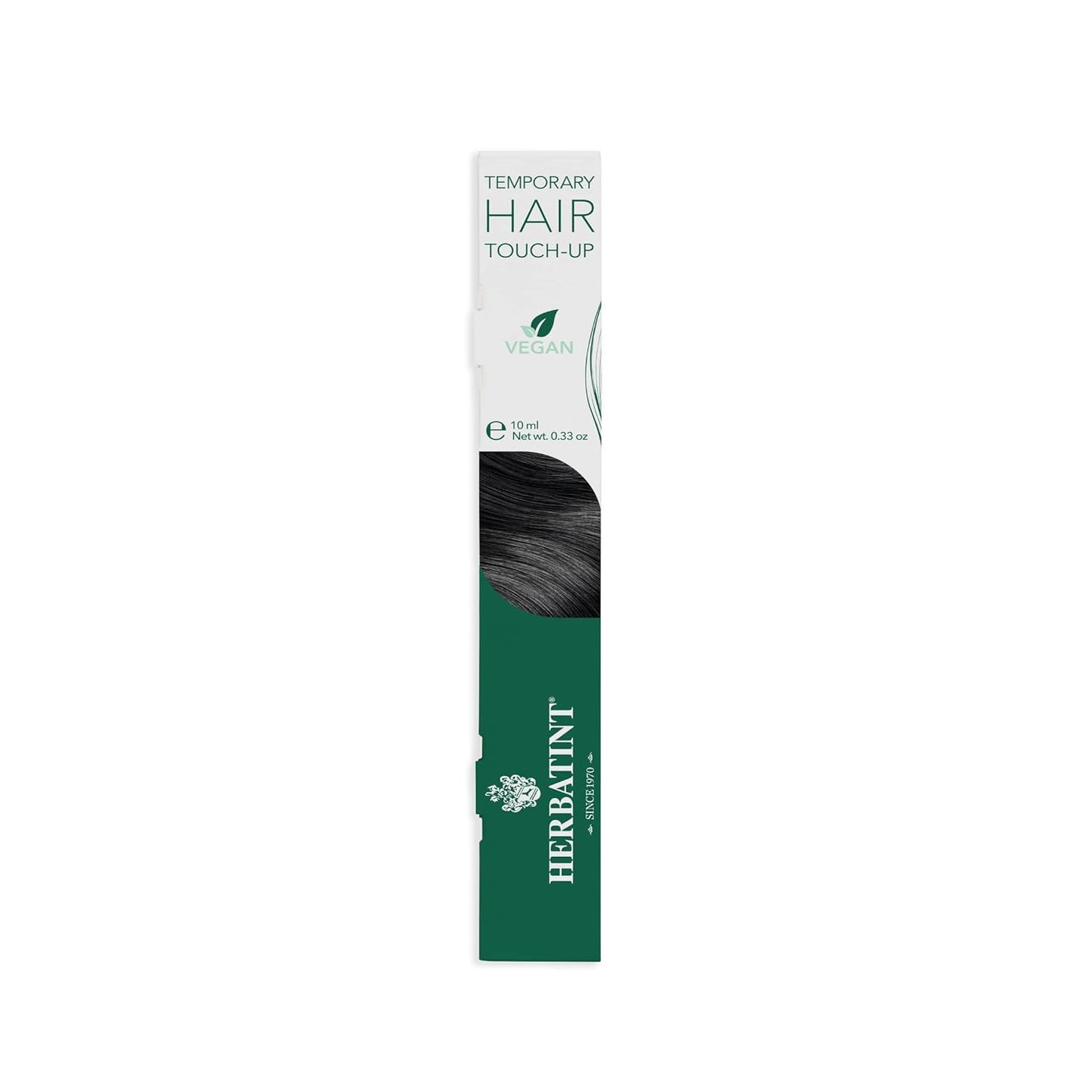 Herbatint Temporary Hair Touch-Up - Instantly Mask Grey Roots Between Coloring with Easy To Apply Precision Brush Kit - Natural-Looking Concealer For Black Hair - Vegan - .33 oz