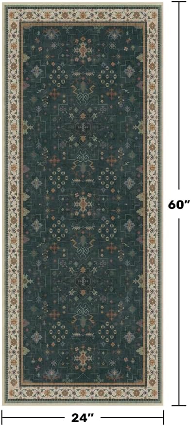 Dark Green 2x5 Kitchen Rug - Image 2