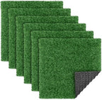 TURSTIN 18 Pieces Artificial Grass Mat 12 x 12 Inch Synthetic Grass Square Mats by TURSTIN