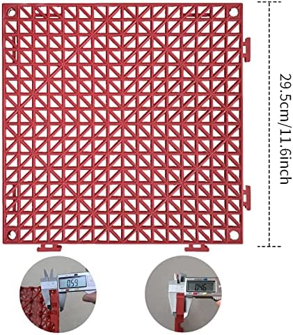 12 Pack Modular Interlocking Cushion 11.6" x 11.6" Rubber Mat Floor Tile Mats - Image 5