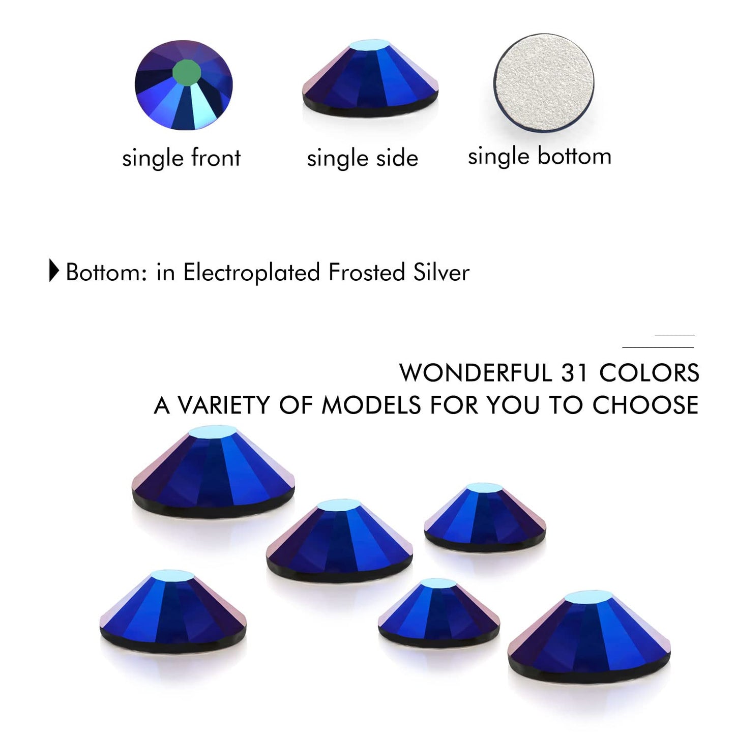 1440Pcs Jet Ab Crystal Rhinestones,Glass Flatback Rhinestones Gemstones Mini for Nail Face Makeup Art Crafts Clothes Decoration -(SS4,1.6mm,Jet Ab)