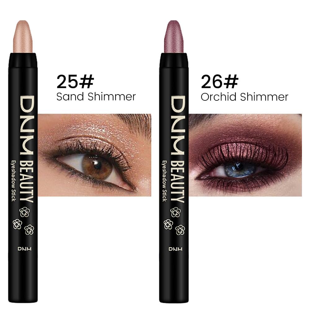 evpct 2Pcs Cream Eyeshadow Sticks Set for Eyes Waterproof, Sand Shimmer & Orchid Shimmer Matte Eye shadow Stick Pencil Pen Bulk sombras en crema para ojos 25+26