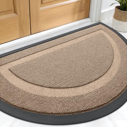OLANLY Half Circle Front Door Mat Outside 59x34 All-Season Rubber Doormat by OLANLY