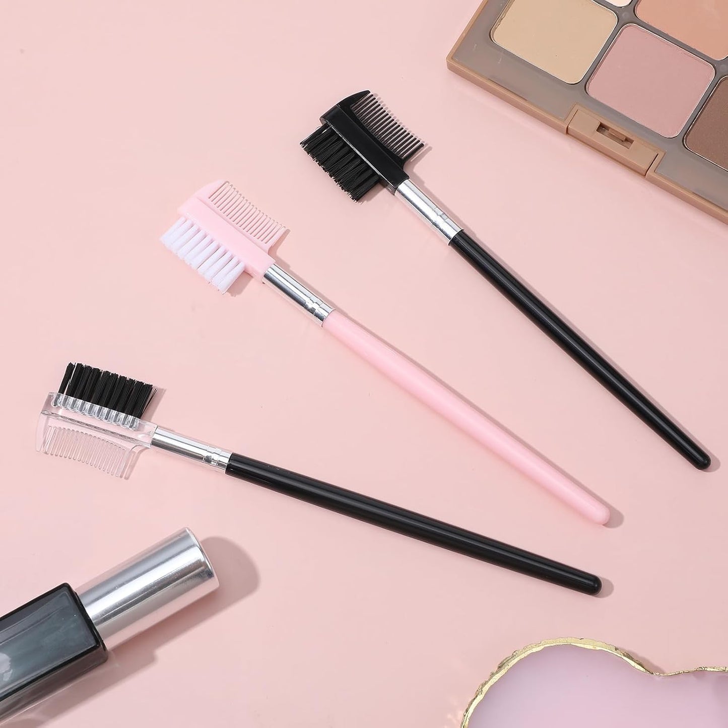 3pcs Eye Lash Brushes Separator, Eyebrow Comb for Women, Dual-Head Eyebrow Brush and Comb for Eliminating Mascara Clumps, Grooming Shaping Brow, Separating Lashes, Eyelashes Extension