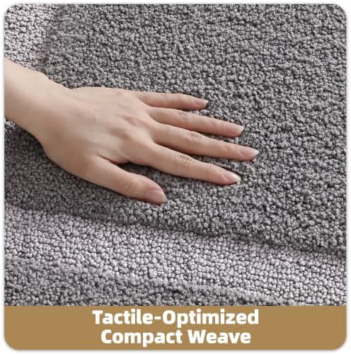 Color&Geometry Mini Gray Bathroom Rugs 24x16, Extra Soft Absorbent Microfiber - Image 4