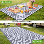 Smiry Outdoor Rug 9x18 ft Waterproof Reversible Boho Mat - Image 6