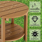 LZRS Round Adirondack Side Table Double End Table, Outdoor Side Tables - Image 4