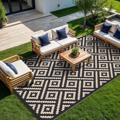 GENIMO Outdoor Rug, Waterproof Plastic Rugs 10'x14' - Image 2