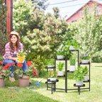 iDavosic.ly Plant Stand Indoor Outdoor, 10 Tier Metal Corner Shelf - Image 6