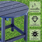 LZRS Round Adirondack Patio Side Table End Table, Outdoor Side Tables - Image 4