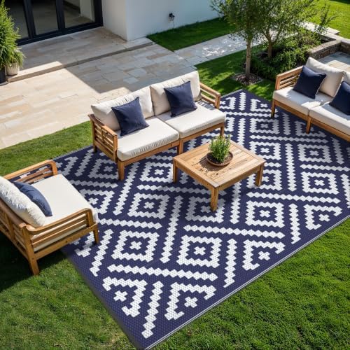 GENIMO Outdoor Rug, Waterproof Plastic Rugs 9'x12' - Image 2