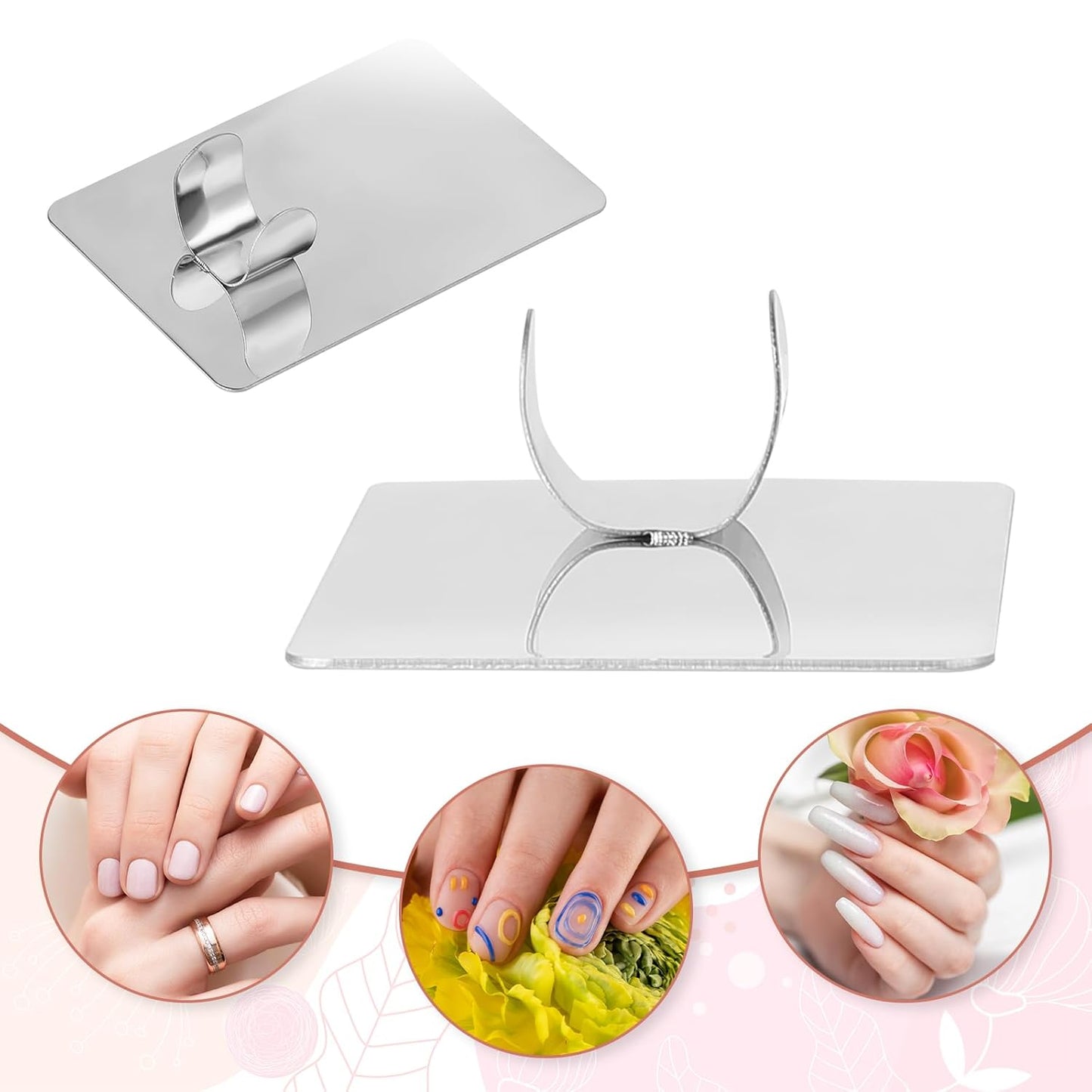 Beauty Spatula, Stainless Steel Makeup Spatula Korean Set Mixing Palette Korean Spatula Set Professional Foundation Cosmetic Palette Nail Art Makeup Tool for Eye Shadow Nail DIY Art