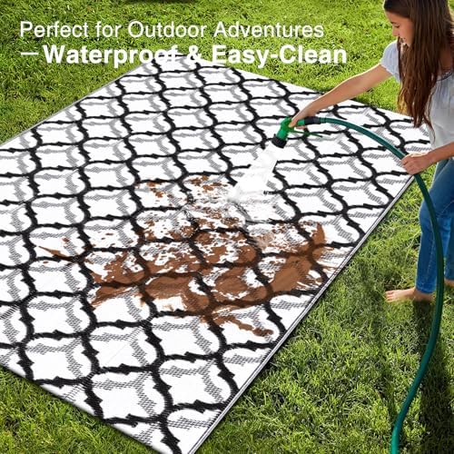 OLANLY Outdoor Rug 5x8 ft Waterproof Reversible Braided Mat - Image 3