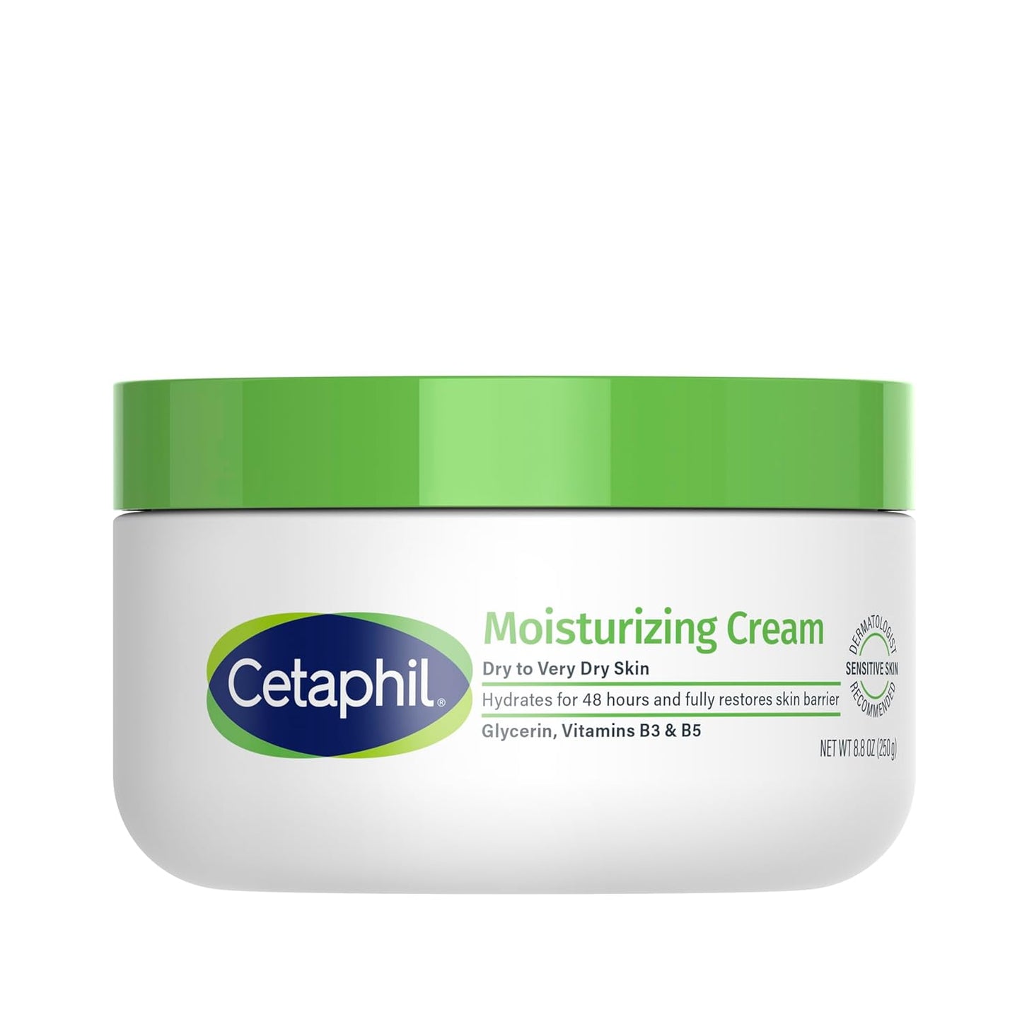 Cetaphil Face & Body Moisturizer, Hydrating Moisturizing Cream for Dry to Very Dry, Sensitive Skin, NEW 8.8 oz, Fragrance Free, Non-Comedogenic, Non-Greasy (Packaging May Vary)