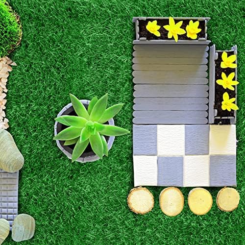 TURSTIN 12 Pcs Artificial Grass Mat, 12 x 12 Inch Synthetic Turf Squares - Image 7