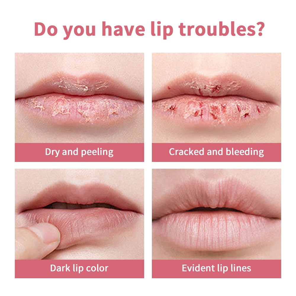 Tinted Lip Balm Lipstick, Hydrating Natural Glossy, Long-lasting Moisturizing & Nourishing Lip Care with Natural Ingredients Transparent Color (Drak Honey+Pink, 0.07oz)