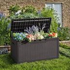 Devoko 97 Gallon Deck Box, Waterproof Resin Outdoor Storage Box - Image 2