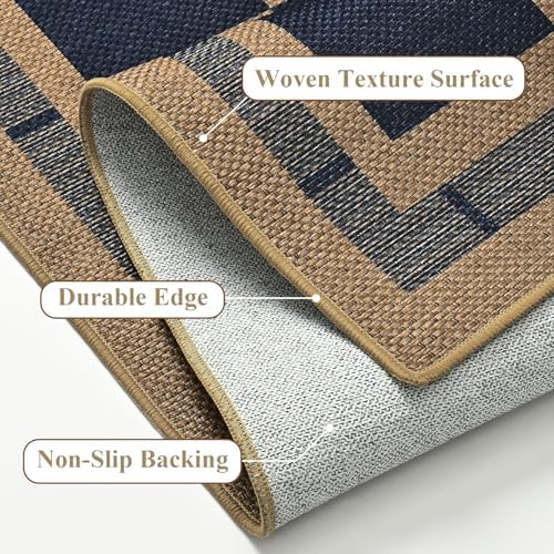 3x5 Outdoor Rug, Jute Checkered Rugs, Indoor Rug - Image 7