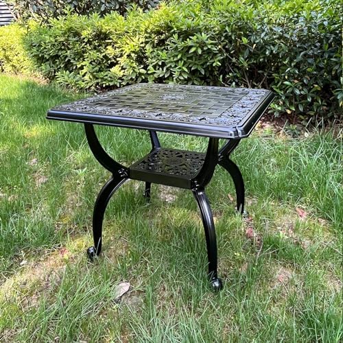 21" Cast Aluminum Outdoor Side Table, Small Patio Table, Outdoor Coffee Tables - Image 5