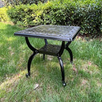 21" Cast Aluminum Outdoor Side Table, Small Patio Table, Outdoor Coffee Tables - Image 5
