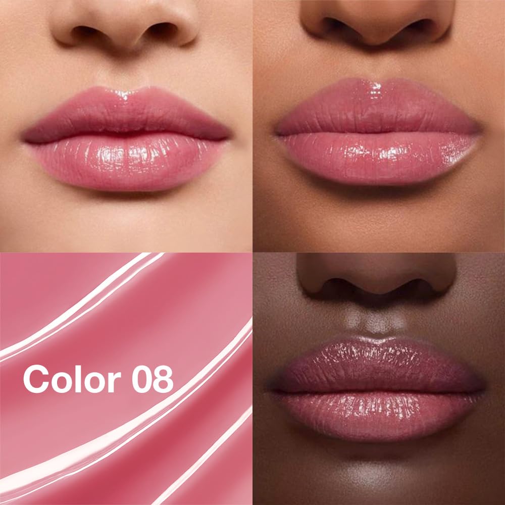 1Pcs Tinted Lip Balm Moisturizing Lipstick – Waterproof Hydrating Matte Lip Balm for Women, Creamy Natural Color Stain for Dry Lips, Soft Matte Finish with Subtle Scent (#08 Alluring Pink)