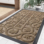 Smiry Front Door Mat Outside Entrance, Low Profile Rubber Doormat by Smiry