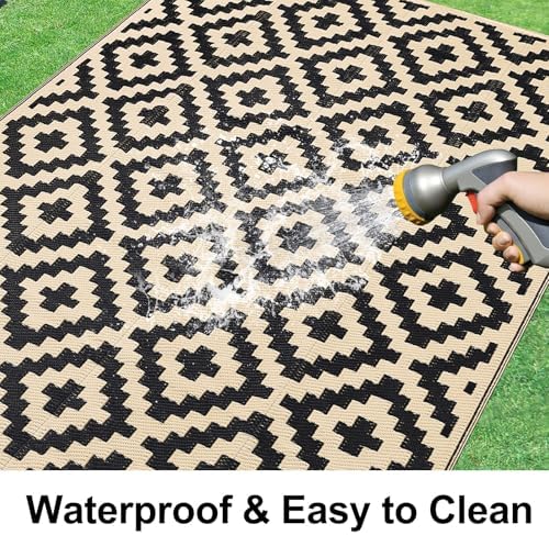 Smiry Outdoor Rug 9x18 ft Waterproof Reversible Boho Mat - Image 2