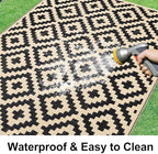 Smiry Outdoor Rug 10x14 ft Waterproof Reversible Boho Mat - Image 2