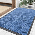 Smiry Front Door Mat Outside Entrance, Low Profile Rubber Doormat by Smiry