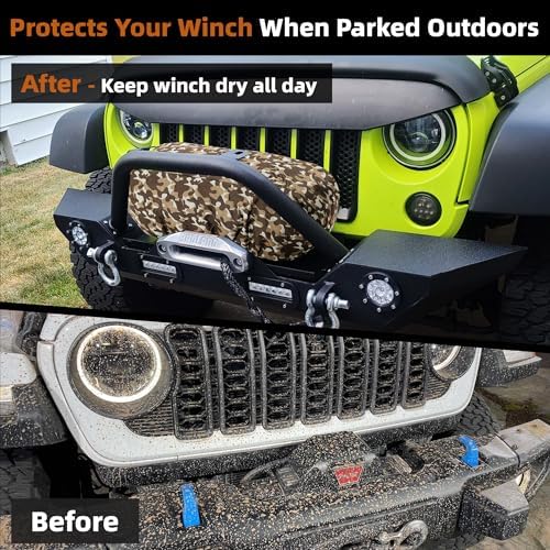 Waterproof Winch Cover for 8500-12000 lb Winches, Camouflage - Image 2