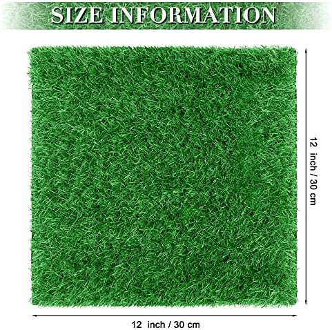 TURSTIN 12 Pcs Artificial Grass Mat, 12 x 12 Inch Synthetic Turf Squares - Image 2