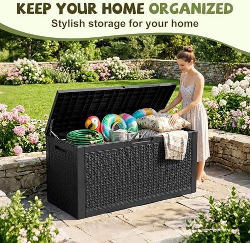 160 Gallon Outdoor Storage Box, Deck Box Waterproof, Toy Storage Bin - Image 6