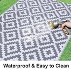 Smiry Outdoor Rug 9x18 ft Waterproof Reversible Boho Mat - Image 2